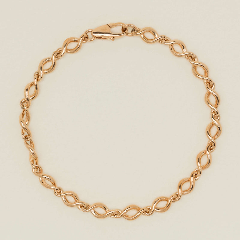 Deja Vu 9ct Rose Gold Infinity Link Bracelet - Bracelet - Walker & Hall