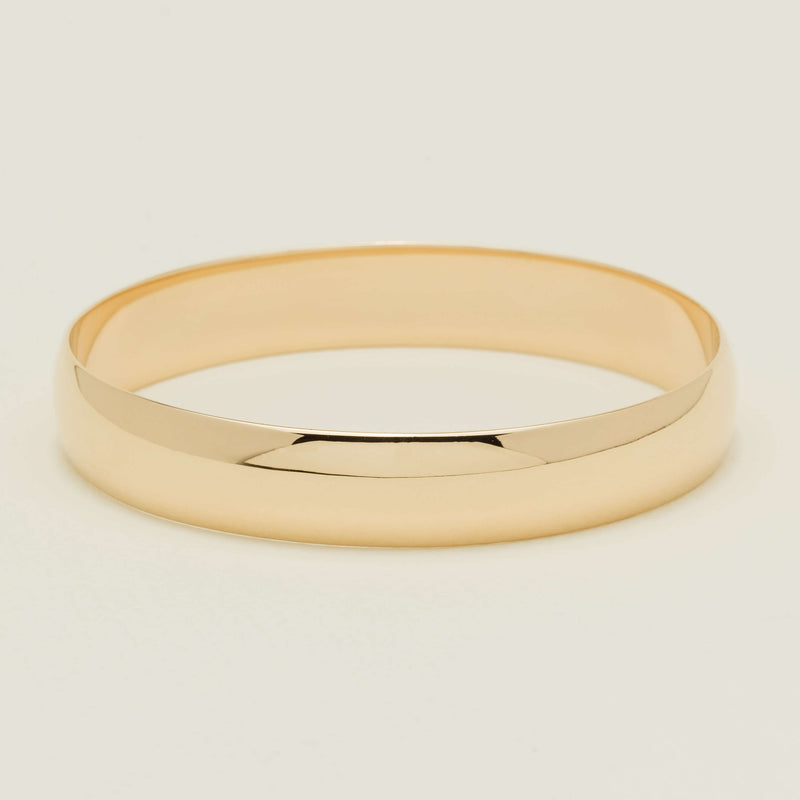 Deja Vu 9ct Yellow Gold 12mm Oval Bangle - 66mm
