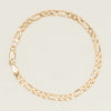 Deja Vu 9ct Yellow Gold Figaro Bracelet - 19cm - Bracelet - Walker & Hall