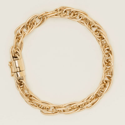 Deja Vu 9ct Yellow Gold Triple Cable Link Bracelet - Bracelet - Walker & Hall
