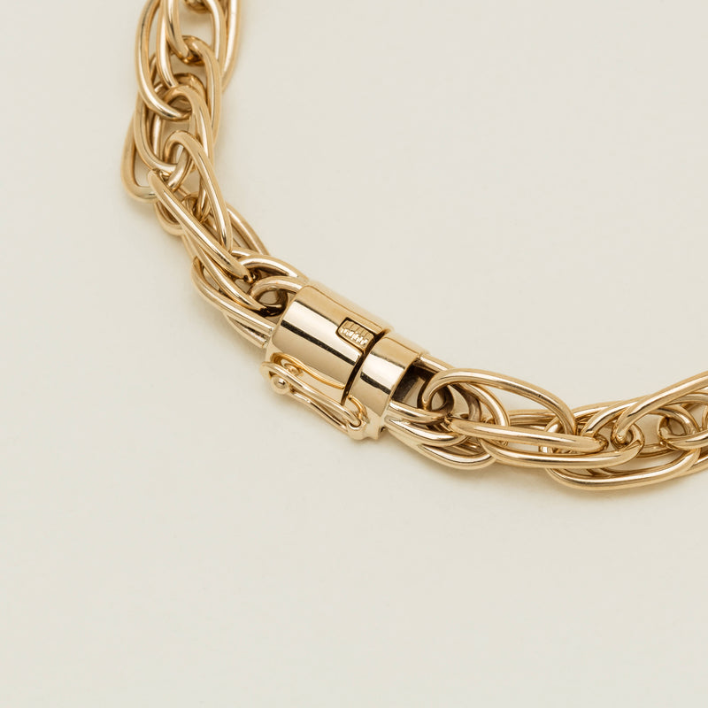 Deja Vu 9ct Yellow Gold Triple Cable Link Bracelet - Bracelet - Walker & Hall