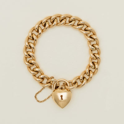 Deja Vu 9ct Yellow Gold Hollow Round Curb Link Bracelet - Bracelet - Walker & Hall