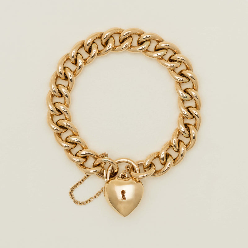 Deja Vu 9ct Yellow Gold Hollow Round Curb Link Bracelet - Bracelet - Walker & Hall