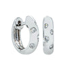 18ct White Gold .13ct Diamond Lucky Huggie Earrings-Earrings-Walker & Hall