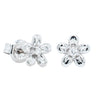 9ct White Gold .04ct Diamond Flower Stud Earrings-Earrings-Walker & Hall