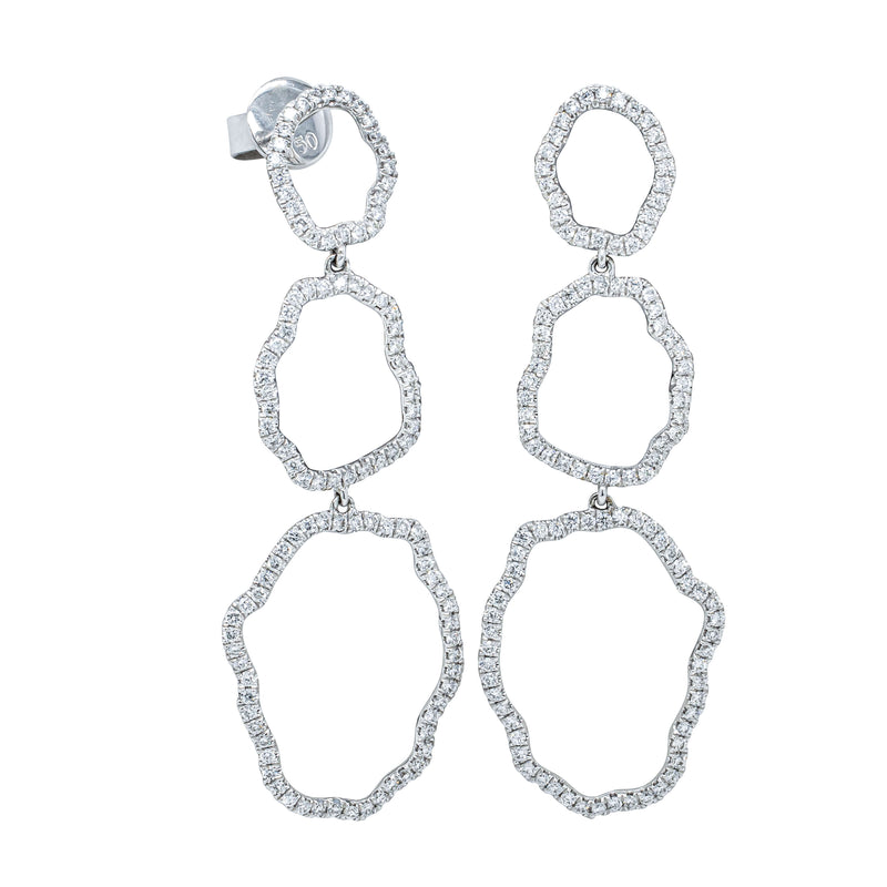 18ct White Gold 1.14ct Diamond Drop Earrings-Earrings-Walker & Hall
