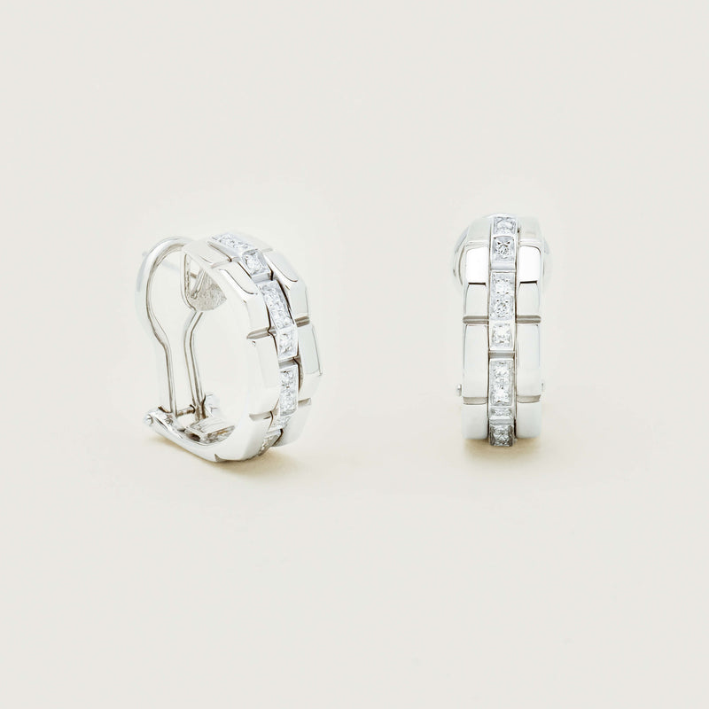 Deja Vu 18ct White Gold Chimento Diamond Hoop Earrings - Earrings - Walker & Hall