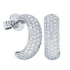 18ct White Gold 1.54ct Diamond Pave Half Hoop Stud Earrings-Earrings-Walker & Hall