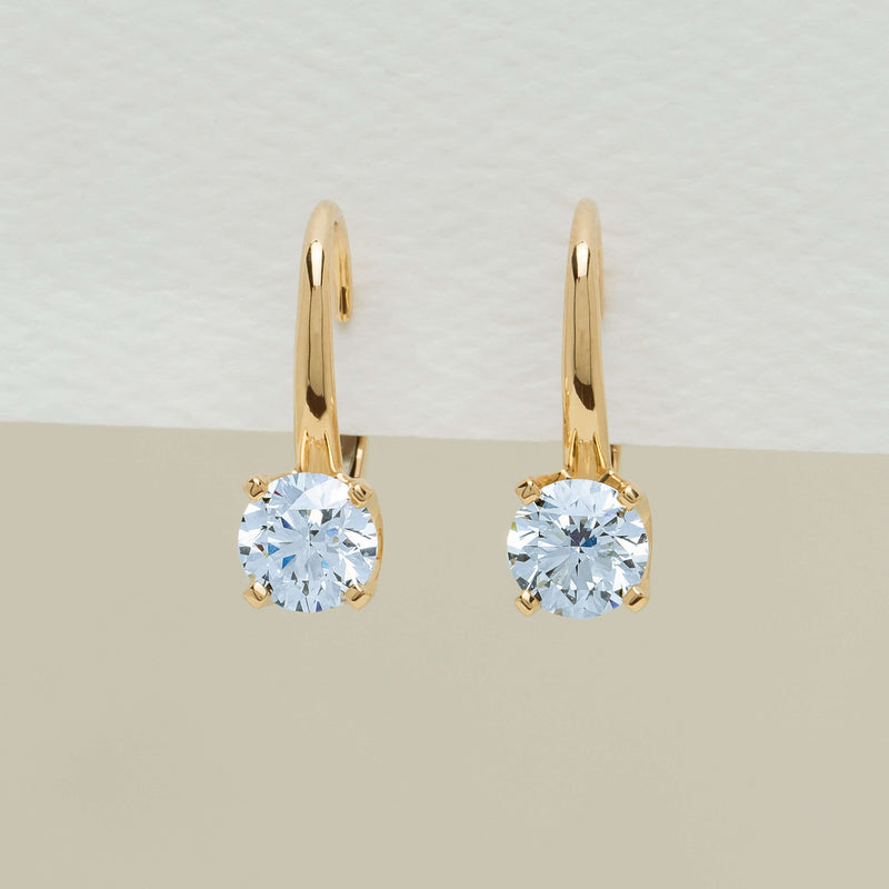 18ct Yellow Gold 1.50ct Diamond Blossom Hook Earrings - Earrings - Walker & Hall