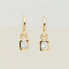 18ct Yellow Gold .51ct Radiant Diamond Natalia Hoop Earrings