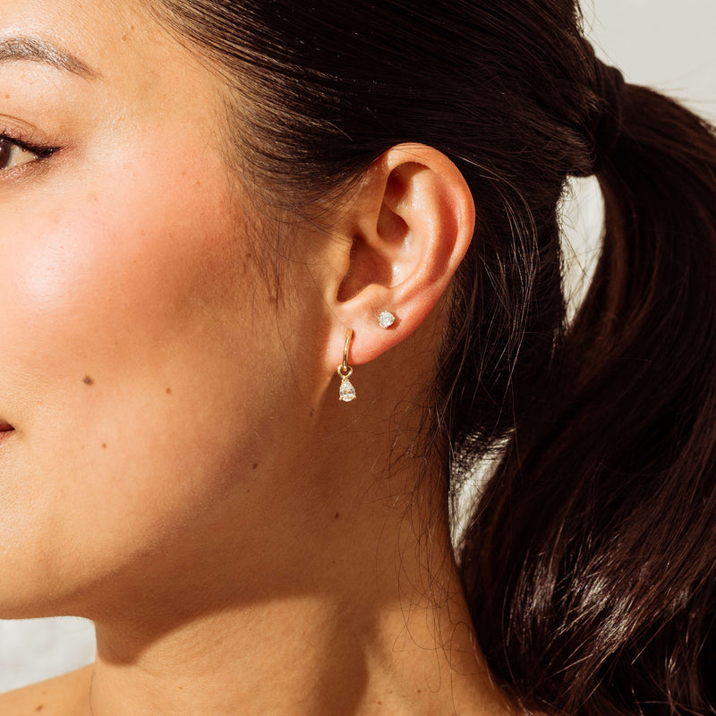 18ct Yellow Gold .60ct Reclaimed Diamond Cosy Earrings