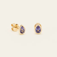 18ct Yellow Gold 1.88ct Tanzanite Natalia Stud Earrings - Earrings - Walker & Hall