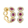 18ct Yellow Gold .54ct Ruby & Diamond Hoop Earrings-Earrings-Walker & Hall