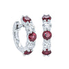 18ct White Gold Ruby & Diamond Panorama Hoop Earrings-Earrings-Walker & Hall