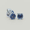18ct White Gold 1.30ct Sapphire Blossom Stud Earrings - Earrings - Walker & Hall