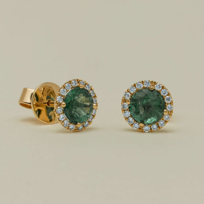 18ct Yellow Gold 1.56ct Emerald & Diamond Nina Earrings - Earrings - Walker & Hall