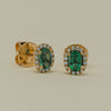 18ct Yellow Gold .84ct Emerald & Diamond Nina Earrings - Earrings - Walker & Hall