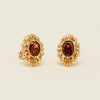 Deja Vu 9ct Yellow Gold Garnet Stud Earrings - Earrings - Walker & Hall