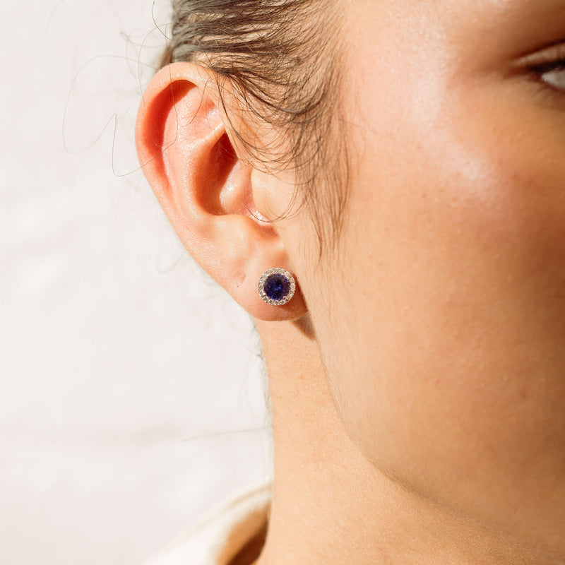 18ct White Gold 1.75ct Sapphire & Diamond Nina Earrings - Earrings - Walker & Hall