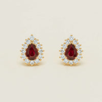18ct Yellow Gold 1.32ct Ruby & Diamond Belle Earrings - Earrings - Walker & Hall