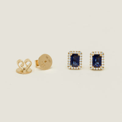 18ct Yellow Gold 1.22ct Sapphire & Diamond Nina Earrings - Earrings - Walker & Hall