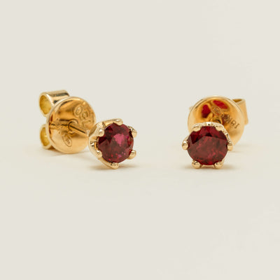 18ct Yellow Gold .64ct Ruby Lily Stud Earrings - Earrings - Walker & Hall