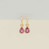 18ct Yellow Gold 1.66ct Pink Sapphire Natalia Hoop Earrings - Earrings - Walker & Hall