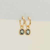 18ct Yellow Gold 1.83ct Green Sapphire Natalia Hoop Earrings - Earrings - Walker & Hall