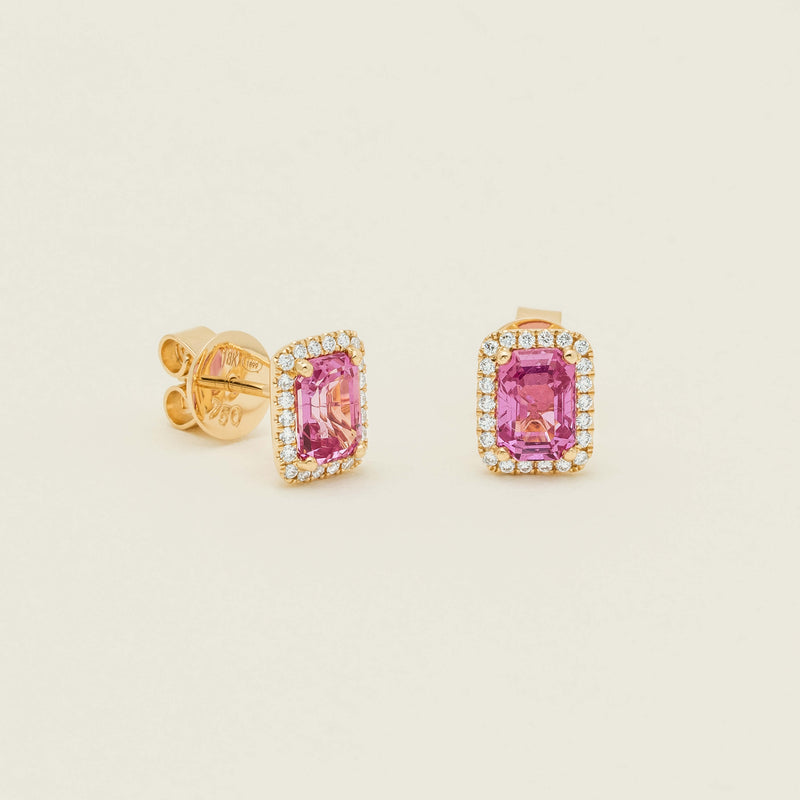 18ct Yellow Gold 2.38ct Pink Sapphire Nina Earrings - Earrings - Walker & Hall