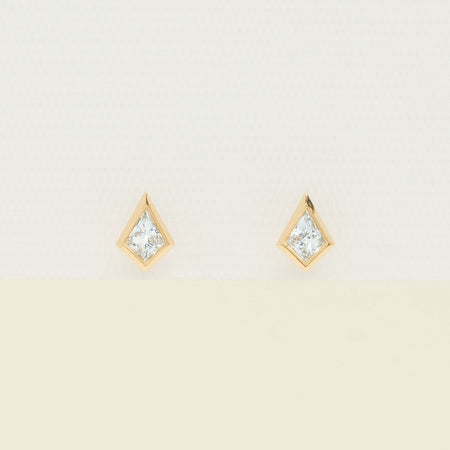 18ct Yellow Gold Kite-Cut Diamond Natalia Stud Earrings - Earrings - Walker & Hall