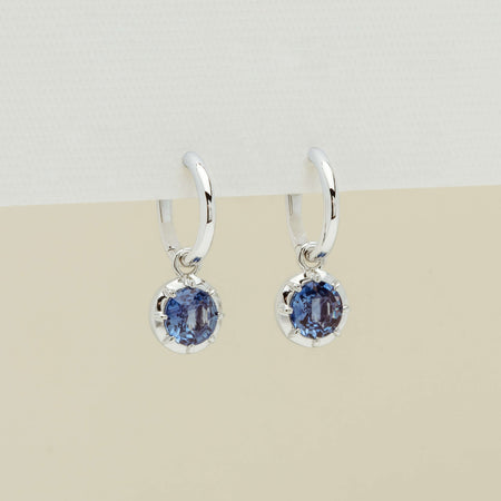 18ct White Gold 1.70ct Sapphire Dawn Drop Earrings