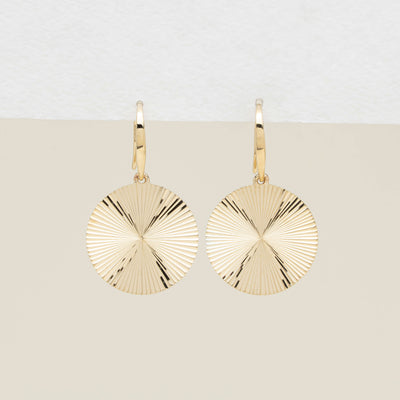 9ct Yellow Gold Reflections Hook Earrings - Earrings - Walker & Hall