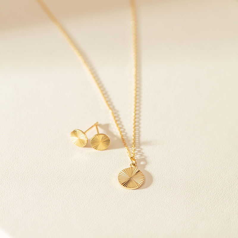 9ct Yellow Gold Mini Reflections Stud Earrings-Earrings-Walker & Hall