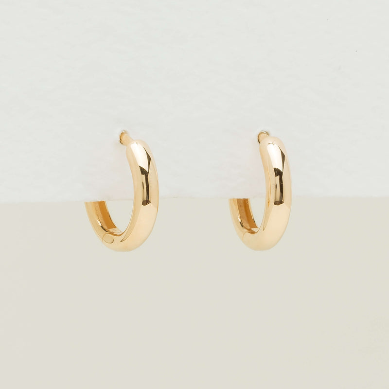 9ct Yellow Gold Rounded Huggie Earrings - Earrings - Walker & Hall