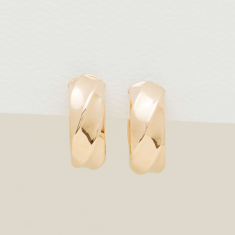 9ct Yellow Gold Ripple Hoop Earrings - Earrings - Walker & Hall