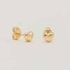 18ct Yellow Gold Puff Heart Stud Earrings