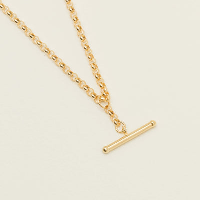 9ct Yellow Gold Belcher Link Fob Chain - Necklace - Walker & Hall