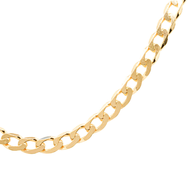 9ct Yellow Gold Bevelled Edge Diamond Cut Curb Chain-Necklace-Walker & Hall