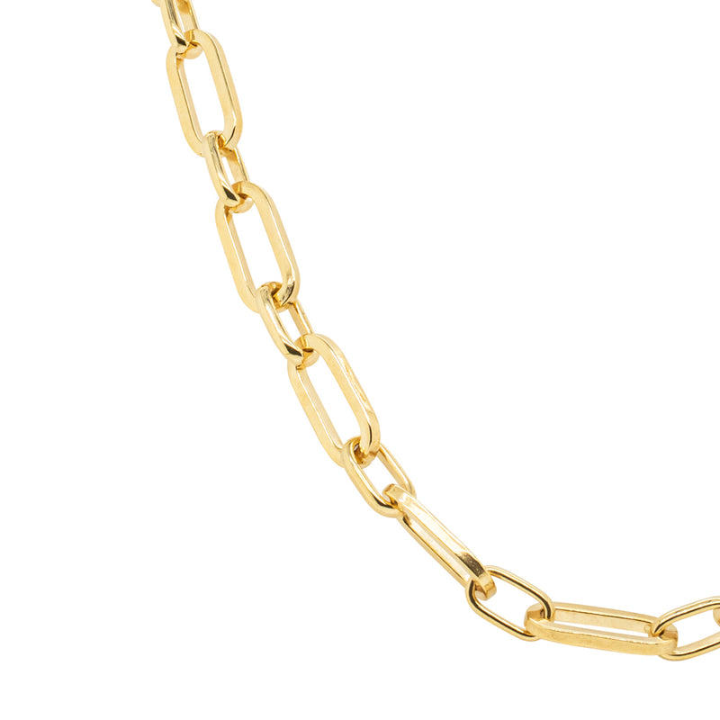 9ct Yellow Gold Paperclip Link Necklace-Necklace-Walker & Hall