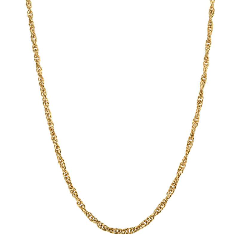Deja Vu 8ct Yellow Gold Twisted Link Chain-Necklace-Walker & Hall