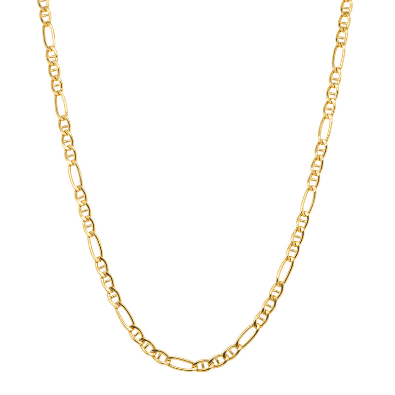 9ct Yellow Gold Anchor Link Figaro Necklace-Necklace-Walker & Hall