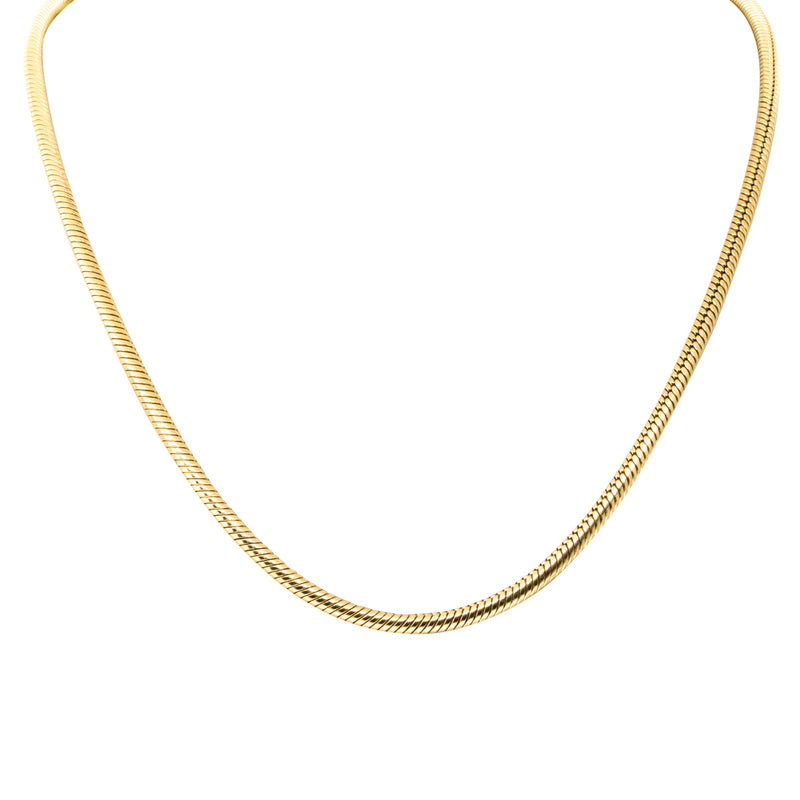 Deja Vu Pandora 14ct Yellow Gold Snake Chain-Necklace-Walker & Hall