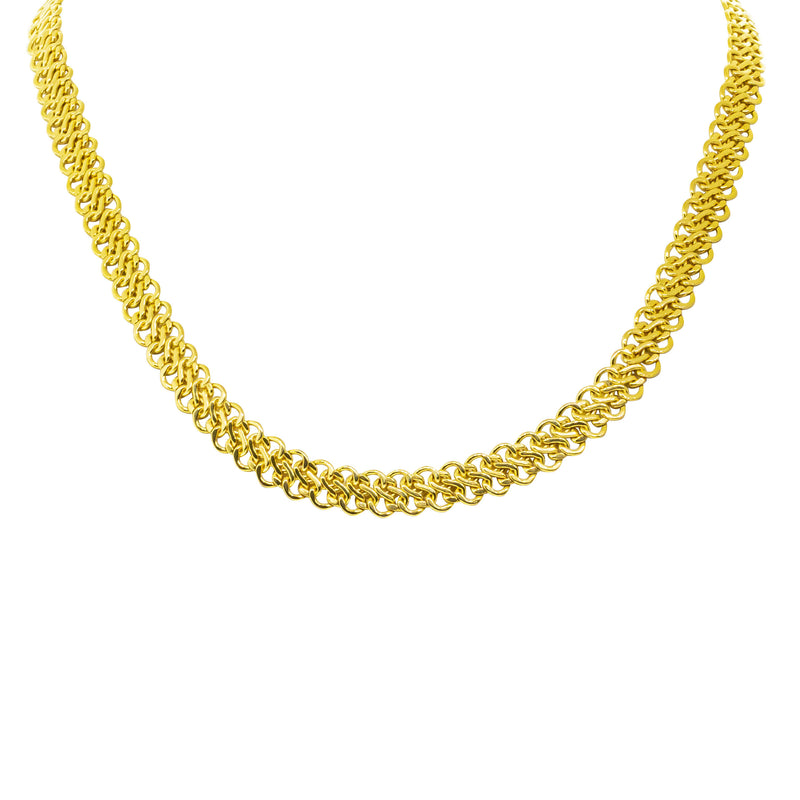 Deja Vu 9ct Yellow Gold Fancy Figure 8 Link Necklace-Necklace-Walker & Hall