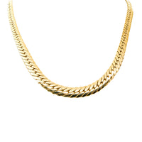Deja Vu 18ct Yellow Gold Hollow Flat Link Chain - Necklace - Walker & Hall