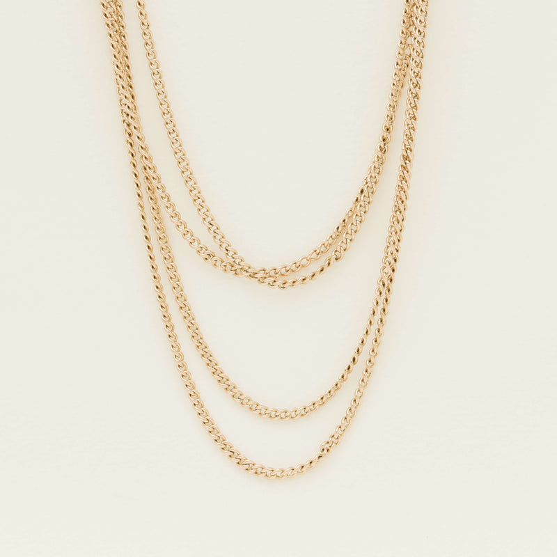 Vintage 9ct Yellow Gold Muff Chain Necklace - 170cm