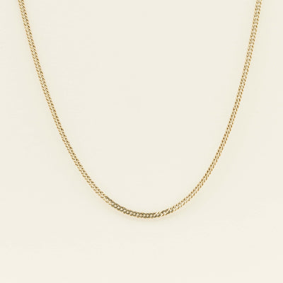 Deja Vu 14ct Yellow Gold Flat Double Curb Link Chain 62cm - Necklace - Walker & Hall