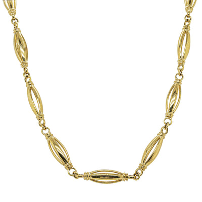9ct Yellow Gold Marquise Open Link Chain - Necklace - Walker & Hall