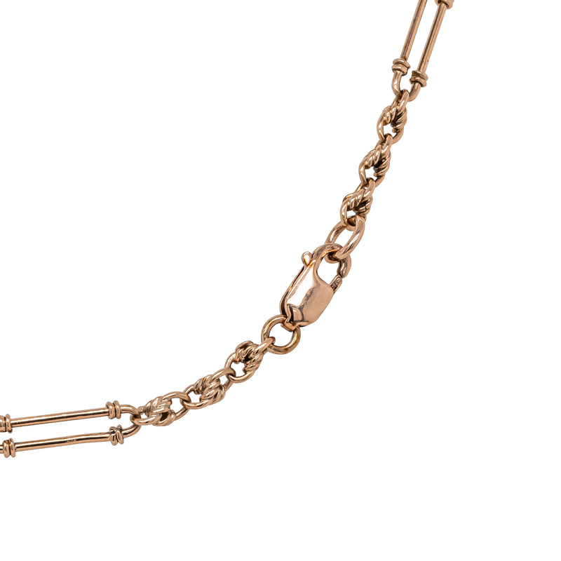 Vintage 9ct Rose Gold Fancy Link Chain Necklace 42cm - Necklace - Walker & Hall
