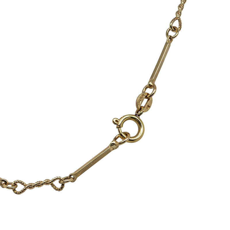Deja Vu 9ct Yellow Gold Bar Twist Link Necklace 70cm - Necklace - Walker & Hall