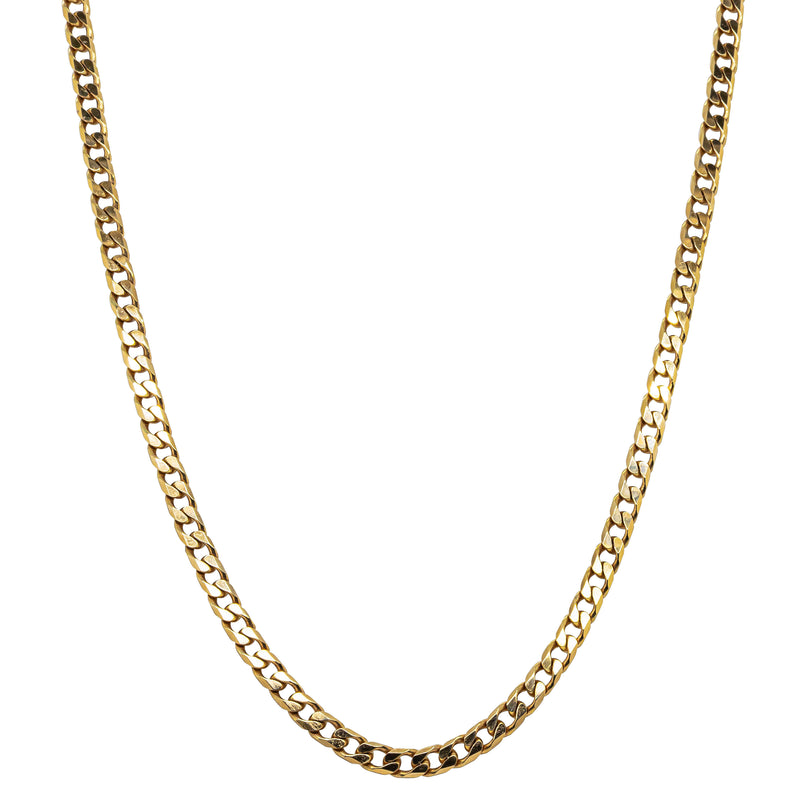 Deja Vu 9ct Yellow Gold Flat Curb Link Necklace 44cm - Necklace - Walker & Hall